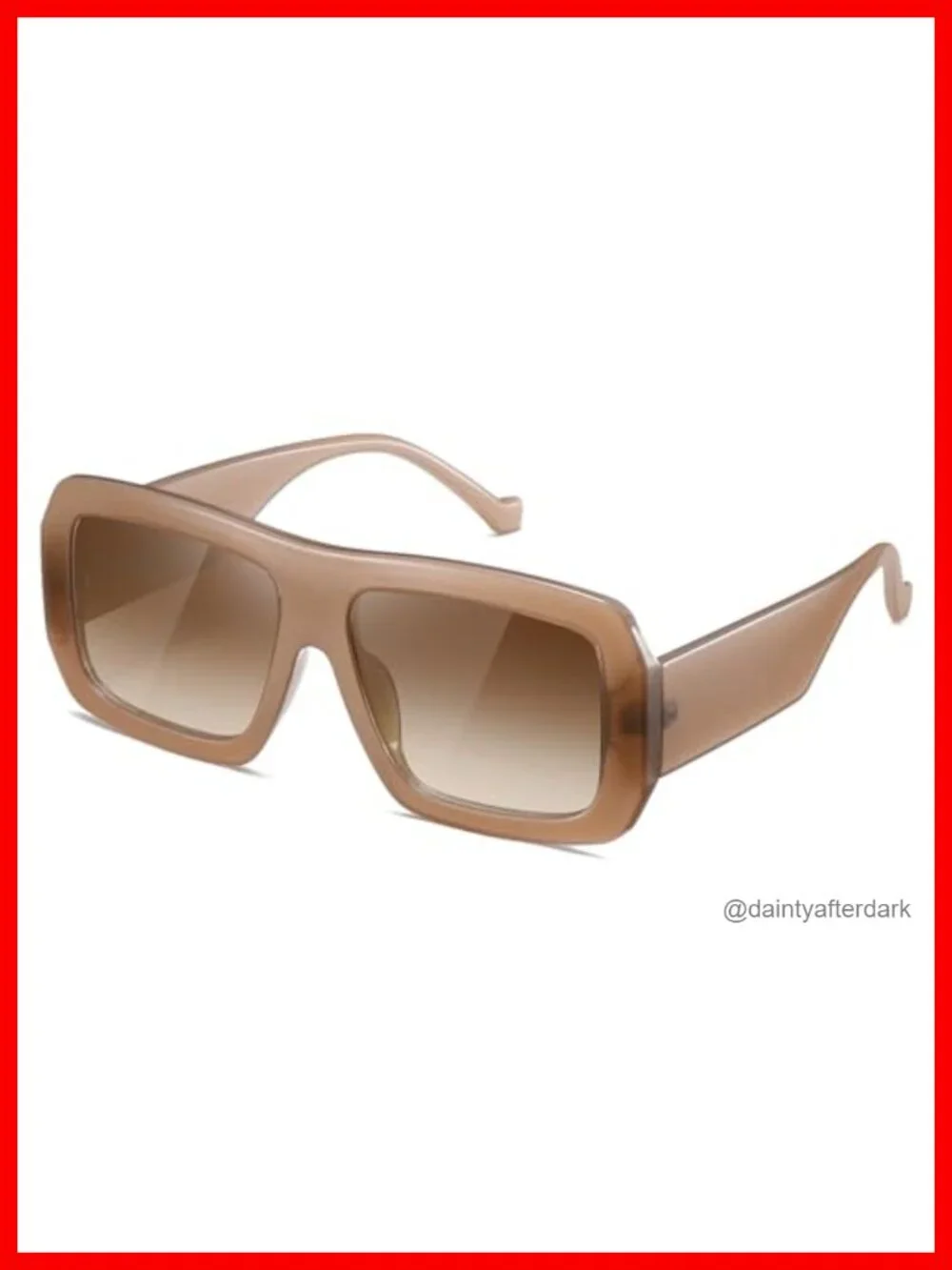 Oversized Square Sunglasses Retro UV400 Protection Metal Hinges Driving Beach
